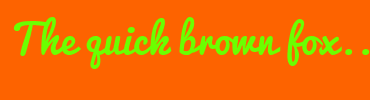 Image with Font Color 6BFF00 and Background Color FD6300